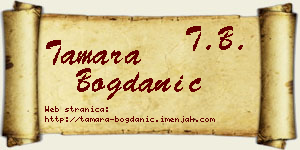 Tamara Bogdanić vizit kartica